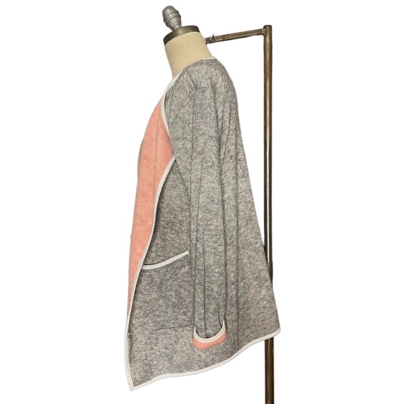 Helcarcii Grey and Pink Open Sweater Cardigan size L - Picture 3 of 14